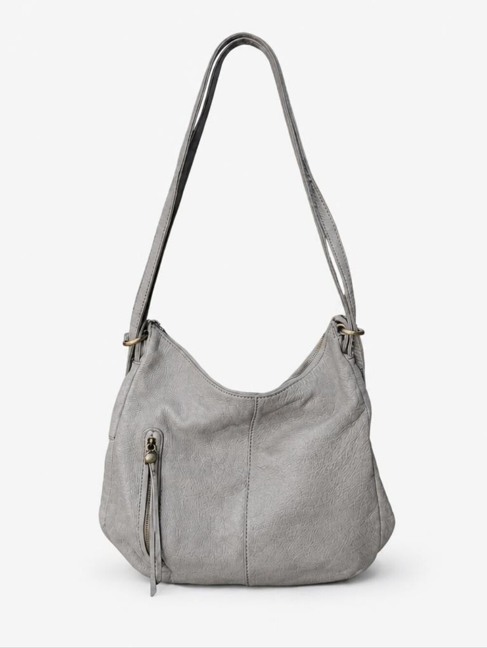 HOBO Light Gray Leather Hobo Bag